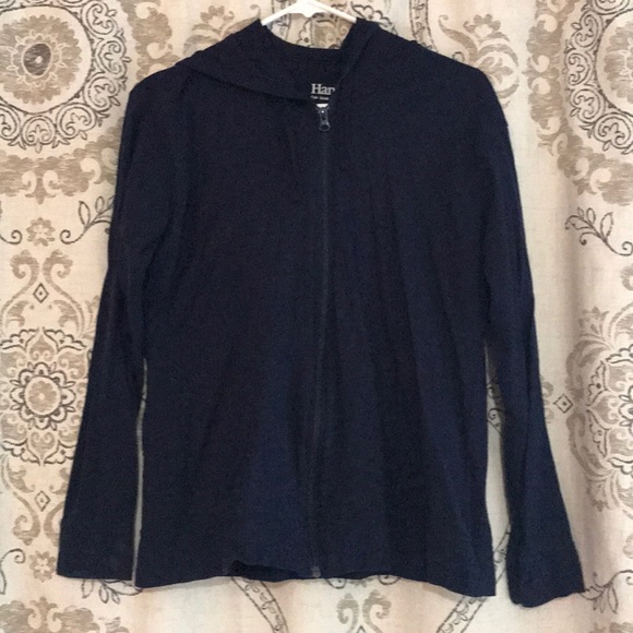 Tops - Navy cotton zip up